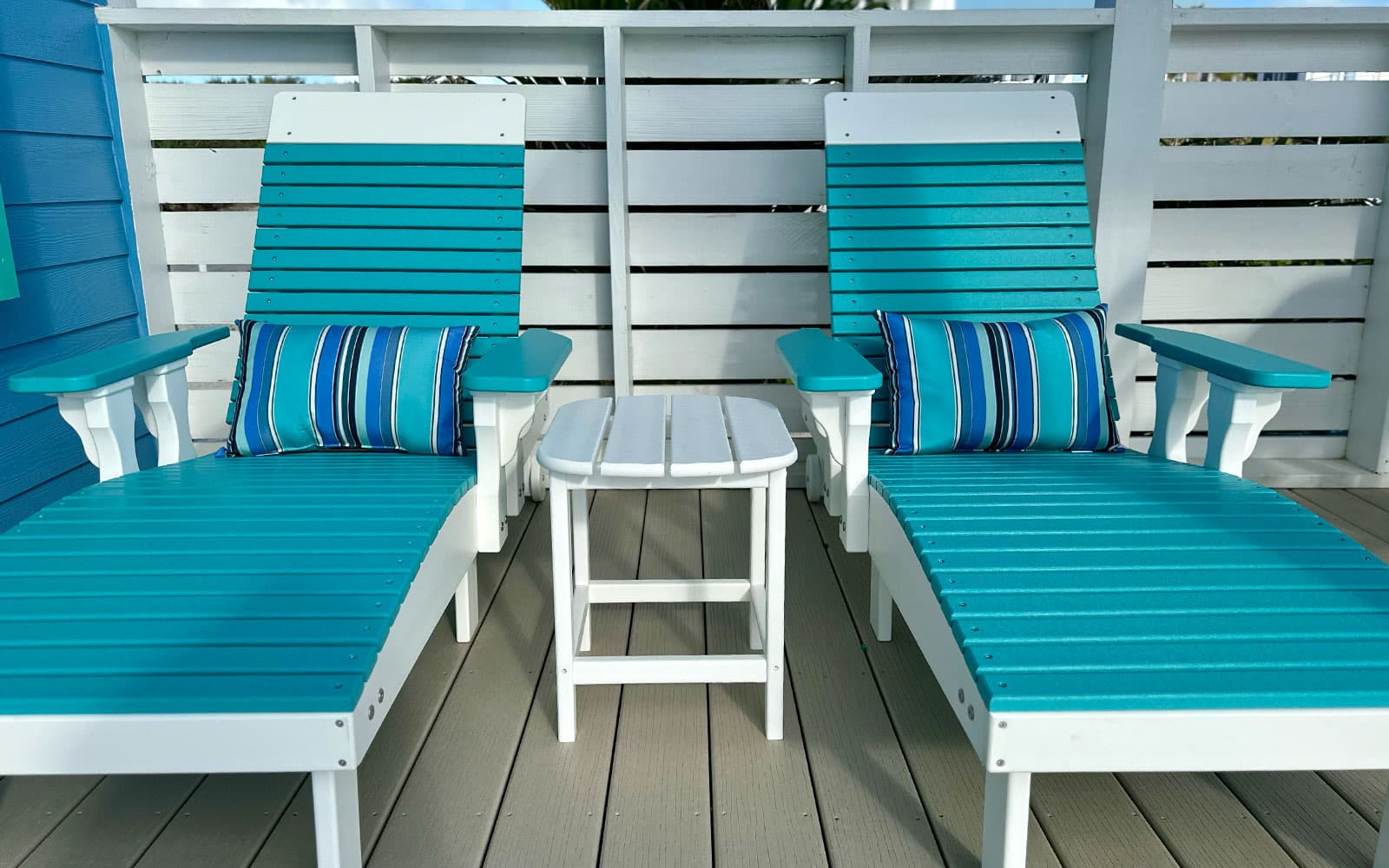 Sun loungers on the open deck