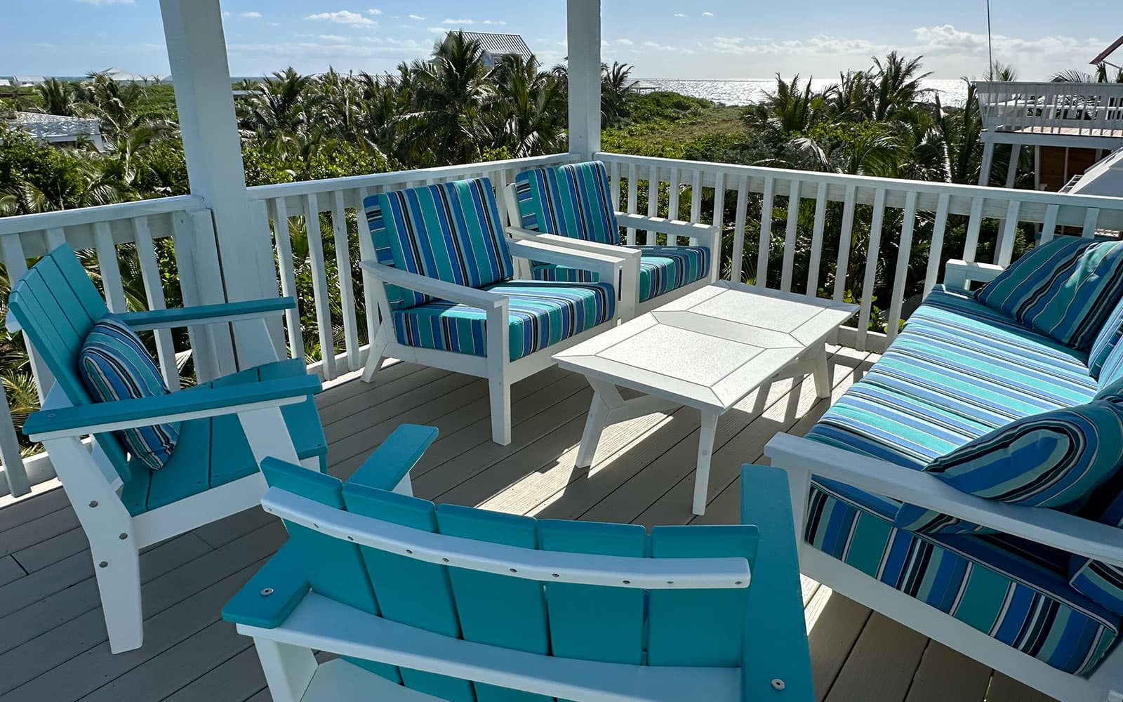 Poolside gazebo overlooking the pool and deck